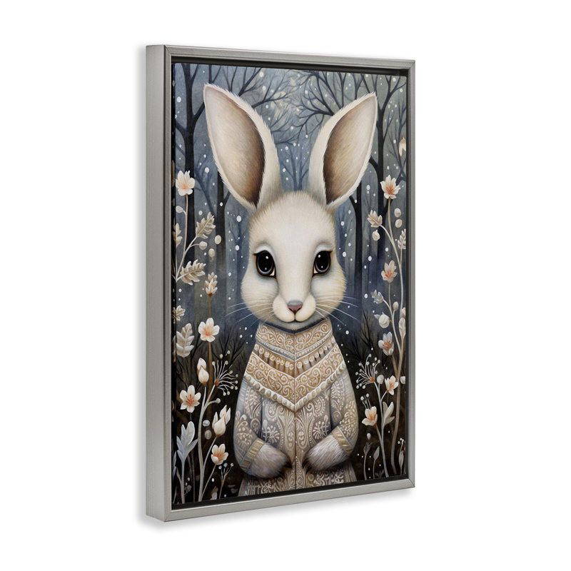 Toile flottante Woodland, Cadre flottant gris lustré, H 25 po x l 17 po