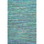 Tapis vert à motif de chevrons touffeté à la main-54438094