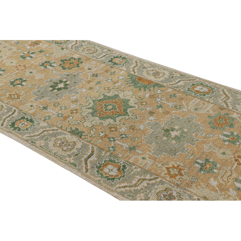 Hand Knotted Geometric Area Rug, Runner 3' x 8'