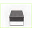 Table basse à plateau relevable en chêne gris avec base chromée - 2 compartiments de rangement cachés pour le salon