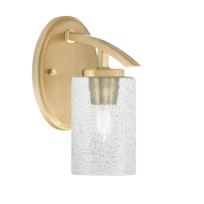 Kurve Downlight Wall Sconce Shown In Graphite Finish With 5" Glass