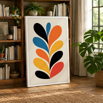 Geometric Symmetry Mid-Century - Wrapped Canvas