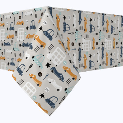 Rectangular Tablecloth, 100% Cotton, 52X104", Doodle Cars