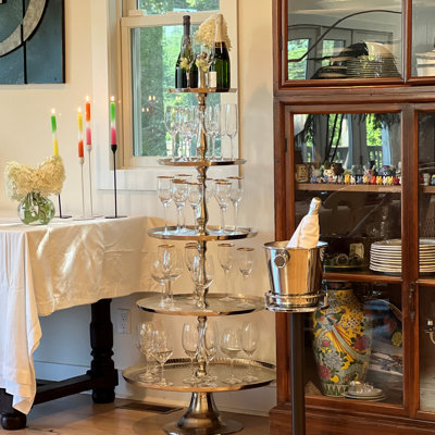 Silver 5 Tiered Floor Stand, 61.75"