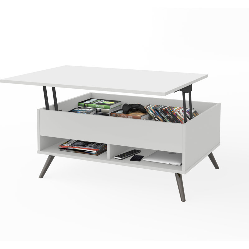 Table basse avec rangement Raynham, Blanc