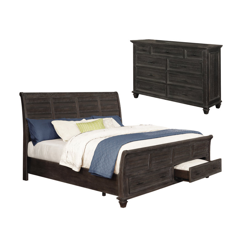Ensemble de chambre avec rangement 2 pièces Worley, Grand