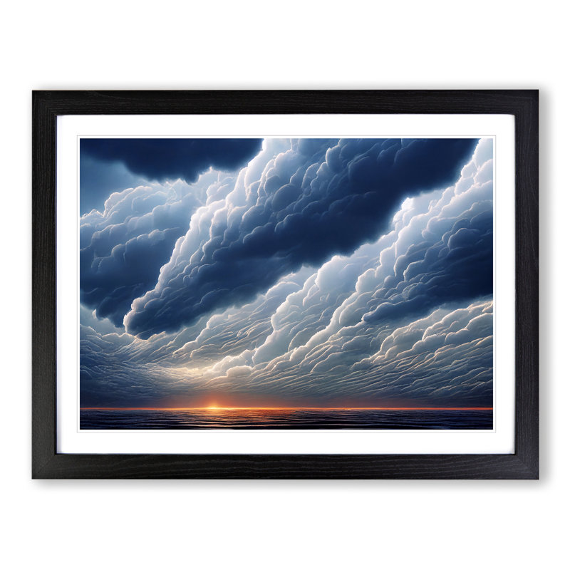 Ideal Clouds - Single Picture Frame Print, Black, 46cm H x 64cm W