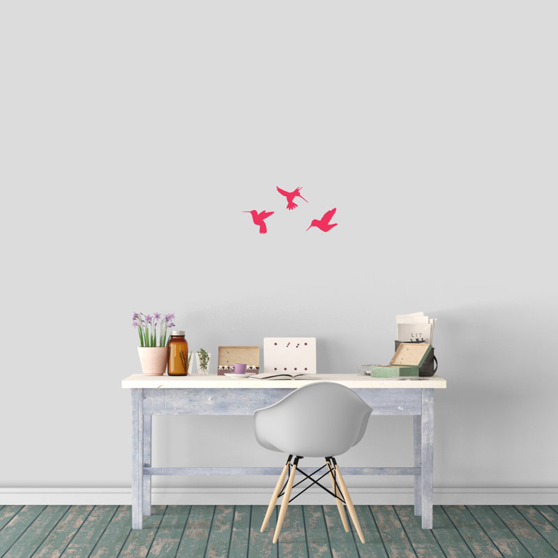 Adhésif décoratif colibris, Rose vif