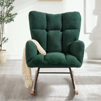 Chaise berçante capitonnée et rembourrée avec structure en métal