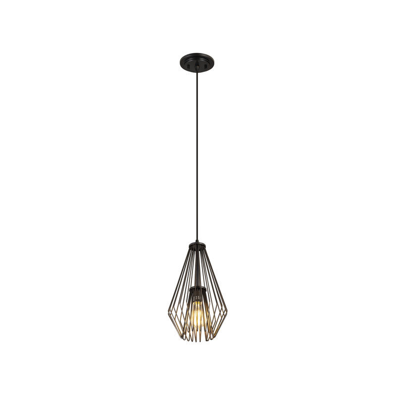 Adaela - 1 lumière géométrique simple, Bronze plaqué, H 18,75 po x l 9,25 po x P 9,25 po