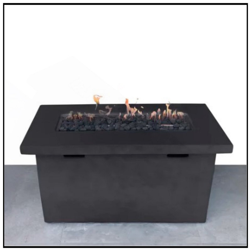 25" H Fiber Reinforced Concrete Propane Outdoor Fire Pit Table