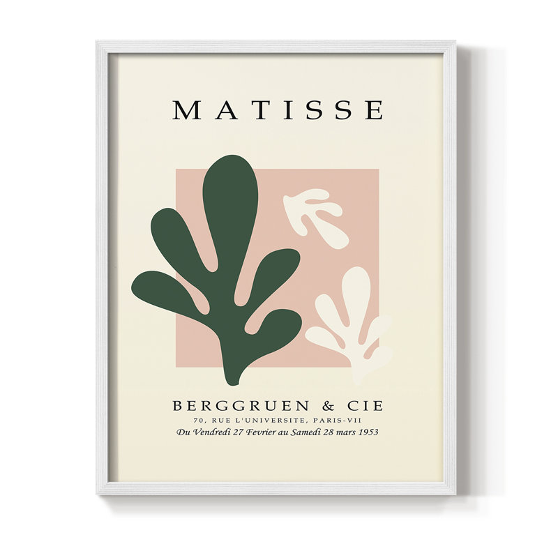 Matisse CDLxxviii, reproduction encadrée - bois massif, Blanc, H 10 po x l 8 po