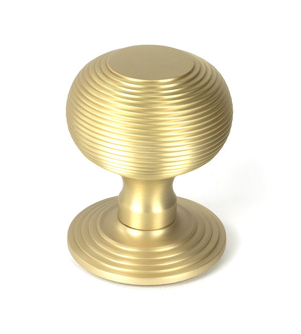 Pewter Beehive Centre Door Knob, Satin Brass