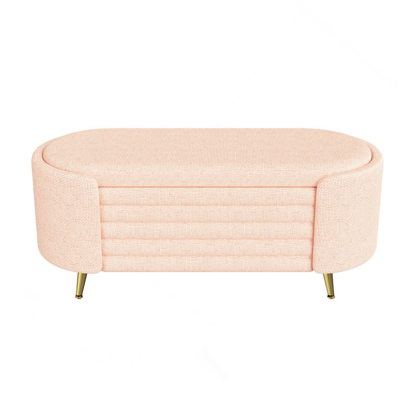 Banc de rangement rembourré Modern End, Pink, Pink