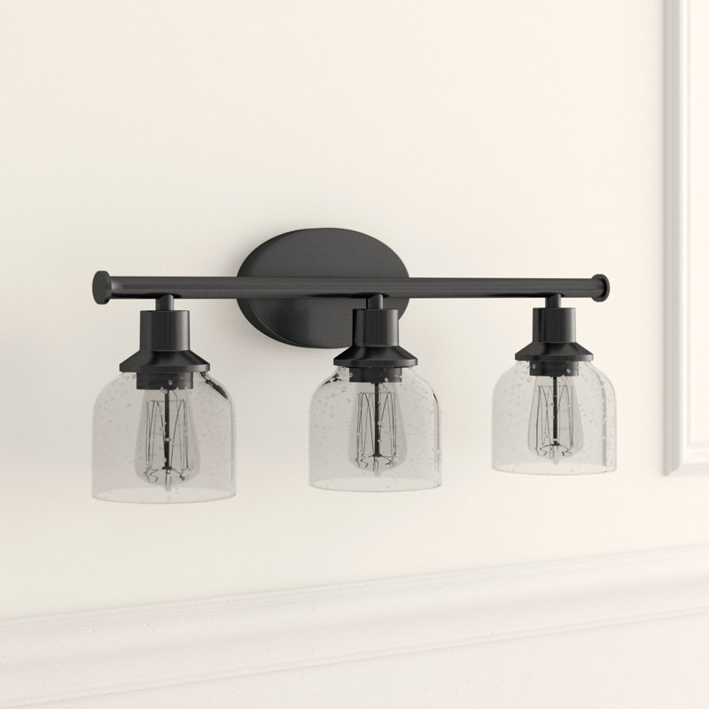 Éclairage pour salle de bain à intensité variable en bronze 3 lumières Nelda