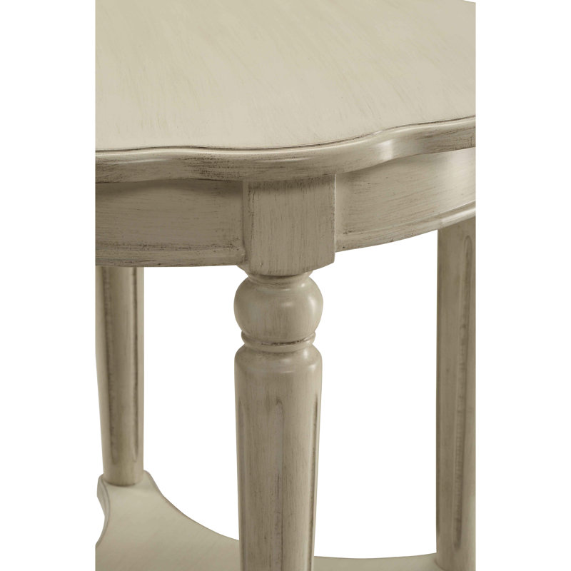 Superbe table de bout blanche antique avec tablette ouverte, style français pour la maison