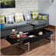 Table basse Calmam à finition ultrabrillante et chromée noire avec plateau relevable pour la vie moderne et le rangement caché-1760703138