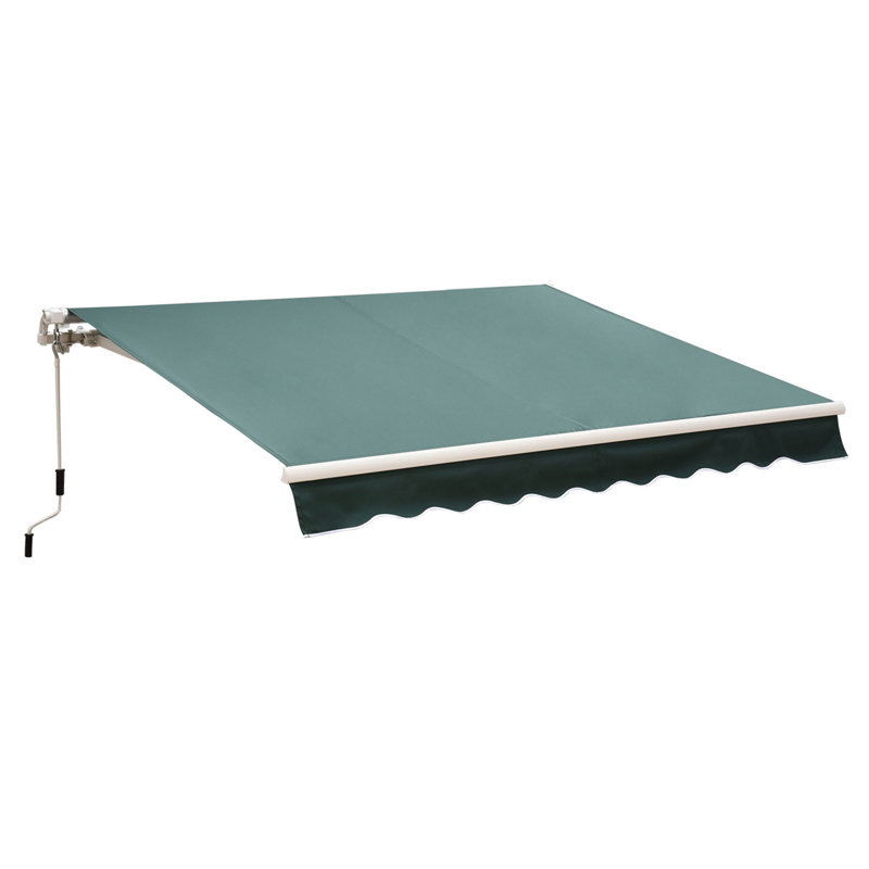 Dakota Fields Polyester Green Cover Retractable Patio Awning, 250 cm W x 200 cm D, Green
