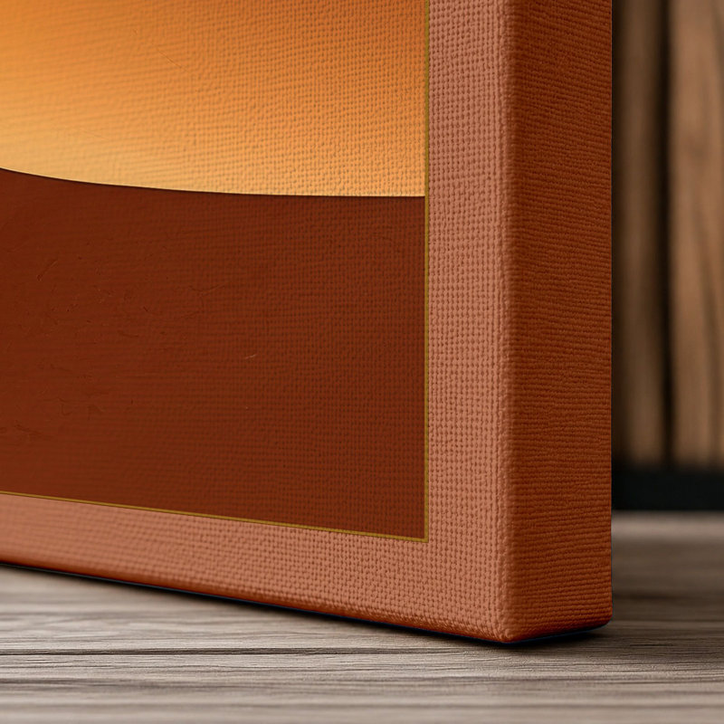 Desert at Golden Hour Minimalist - Wrapped Canvas, 18x12 - 45.7 x 30.5 cm, Terracotta Border