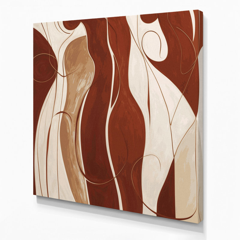 Art mural abstrait sur toile brune 17, H 12 po x l 12 po
