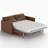 Modern 63" Faux Leather Pull-Out Sleeper Sofa with Mattress