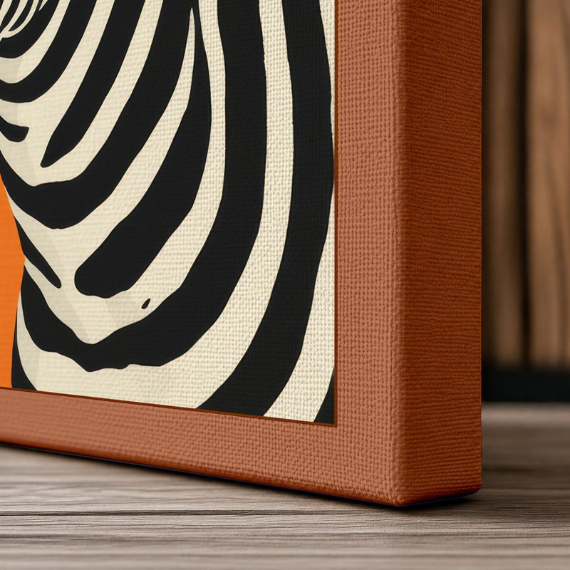 Zebra in Profile Graphic - Wrapped Canvas, 18x12 - 45.7 x 30.5 cm, Terracotta Border