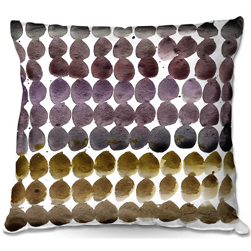 Polka Dots Reversible Throw Pillow, 18" x 18", Brown