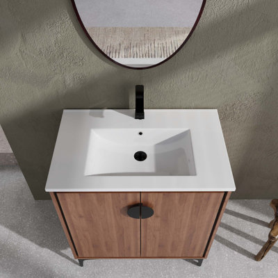 Modern Bathroom Vanity With Single Top Sink & 2 Soft Closing Doors 33.86"" H x 30"" W x 18.31"" D -  Ebern Designs, C2D924DCA39148429242B510163F21DA