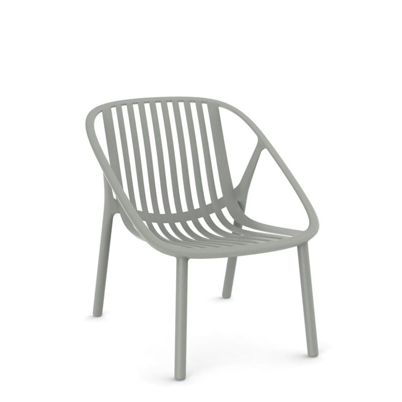 Fauteuil de salle à manger empilable Bini, Gris verdâtre