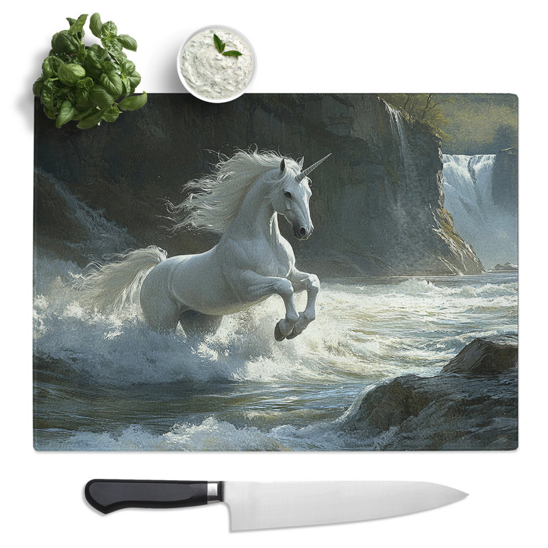 Unicorn  Glass Chopping Board