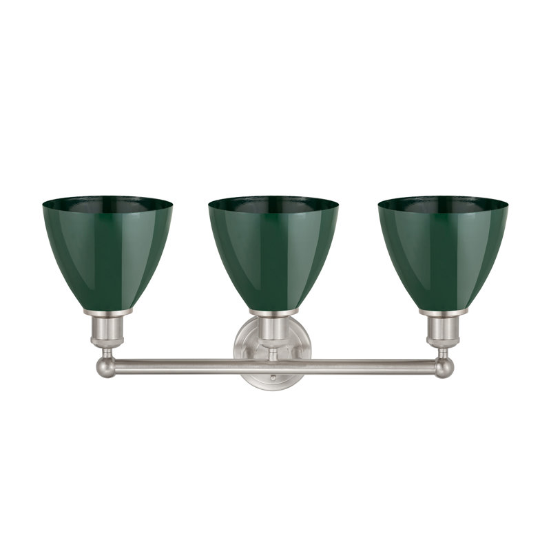 Éclairage pour meuble-lavabo 3 lumières Arpita, Vert, Nickel satiné