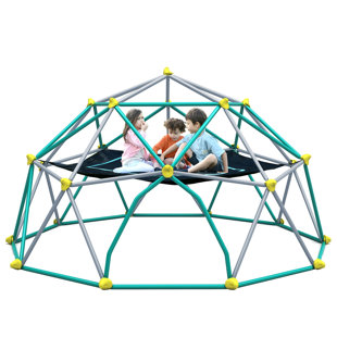 Centre de jeu en forme de dôme d'escalade géométrique 13 pi avec hamac pour enfants