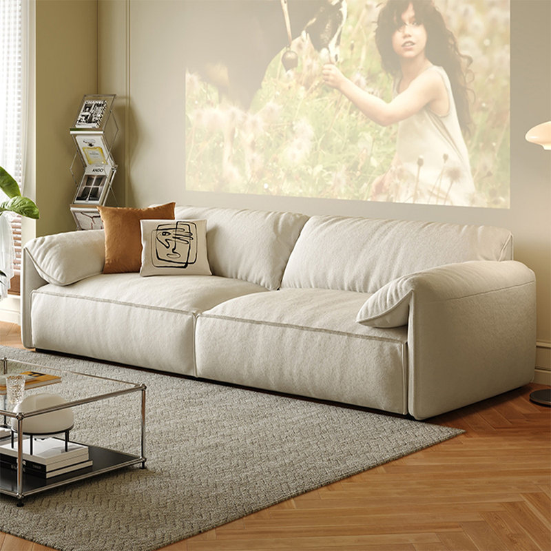 85.43" 100% Polyester Modular Sofa cushion couch, White