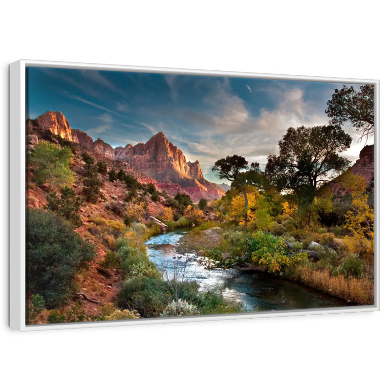 Paysage de Sion, Cadre flottant blanc, 43 po x 29 po