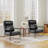 Mid-Century Modern Leatherette Armchair With High Back And Padded Arms-1504232740