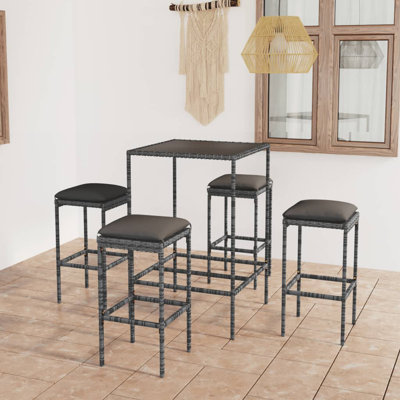 Escanaba Square 4 - Person Bar Height Dining Set with Cushions