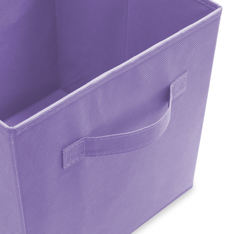 Collapsible Fabric Cubes, 11" Storage Bins (Set of 12), Blue/Green/Yellow/Pink/Orange/Purple