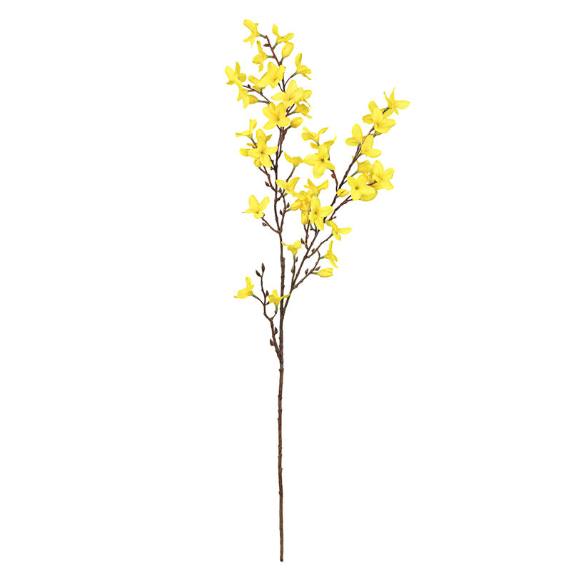 Artificial Forsythia Flower Stem Spray, Yellow