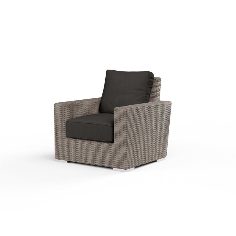 Naomie Patio Chair with Sunbrella® Cushion, Canvas Flax Sunbrella® Canvas, Driftwood