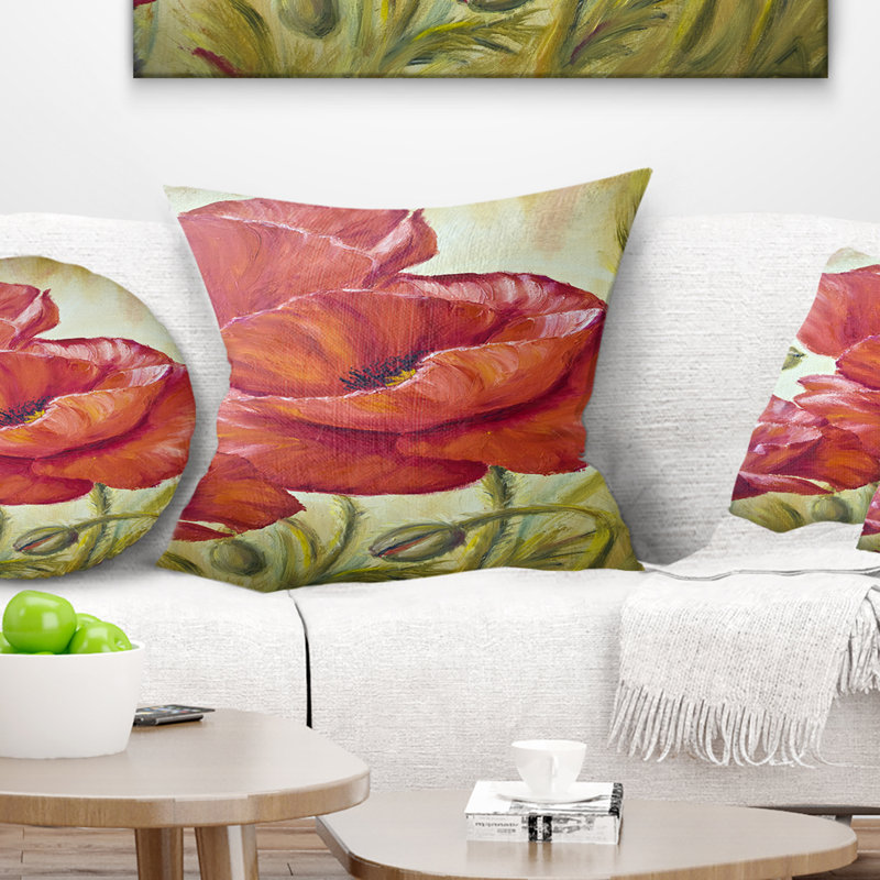 Coussin Poppies in Wheat, Carré, 16 po x 16 po
