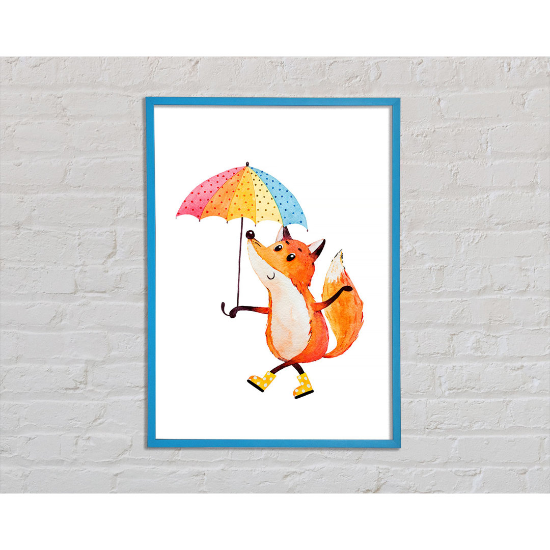 Foxy In The Rain - Einzelner Bilderrahmen Kunstdrucke