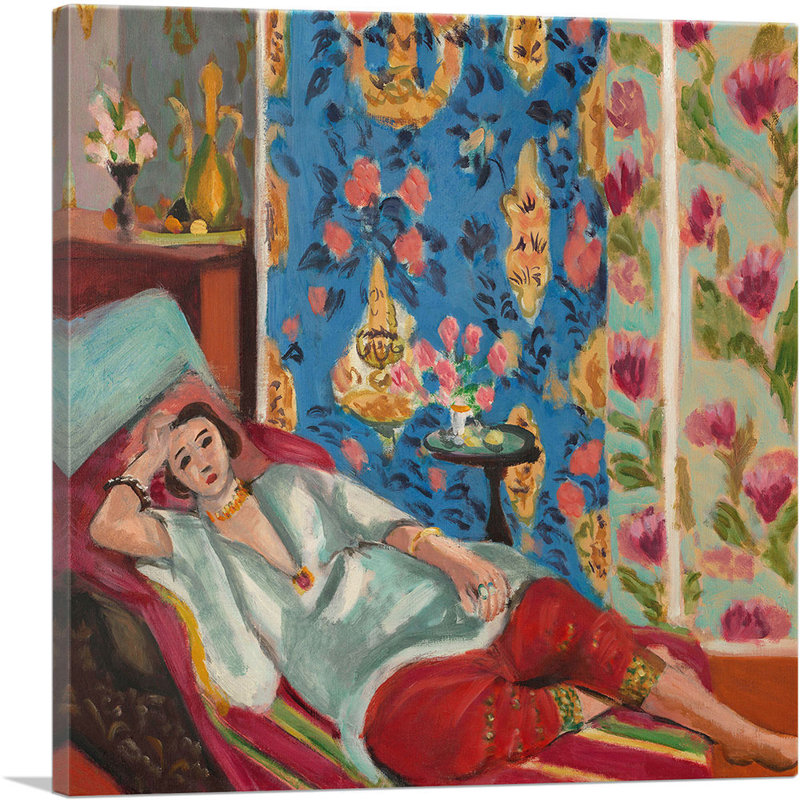 «Odalisque in Red Trousers 1921» par Henri Matisse, reproduction d'art sur toile tendue, H 18 po x l 18 po x P 0,75 po