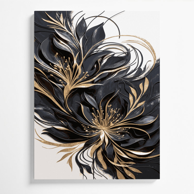 «Abstract Florals 82», art mural sur toile mauve