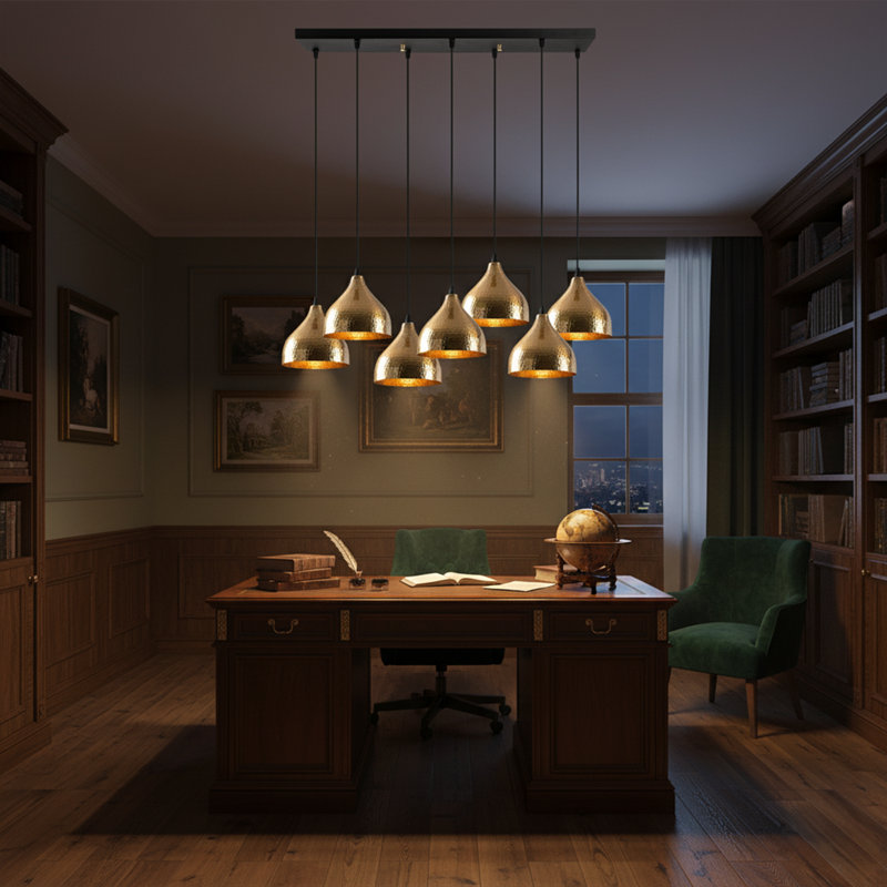 Lustre à 7 lumières pour îlot de cuisine Sabal
