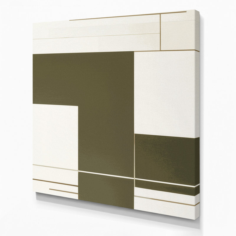 Minimalisme 52, art mural sur toile beige, H 32 po x l 32 po