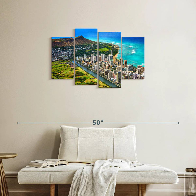 Nicci Waikiki vu d'en haut, H 22 po x l 36 po