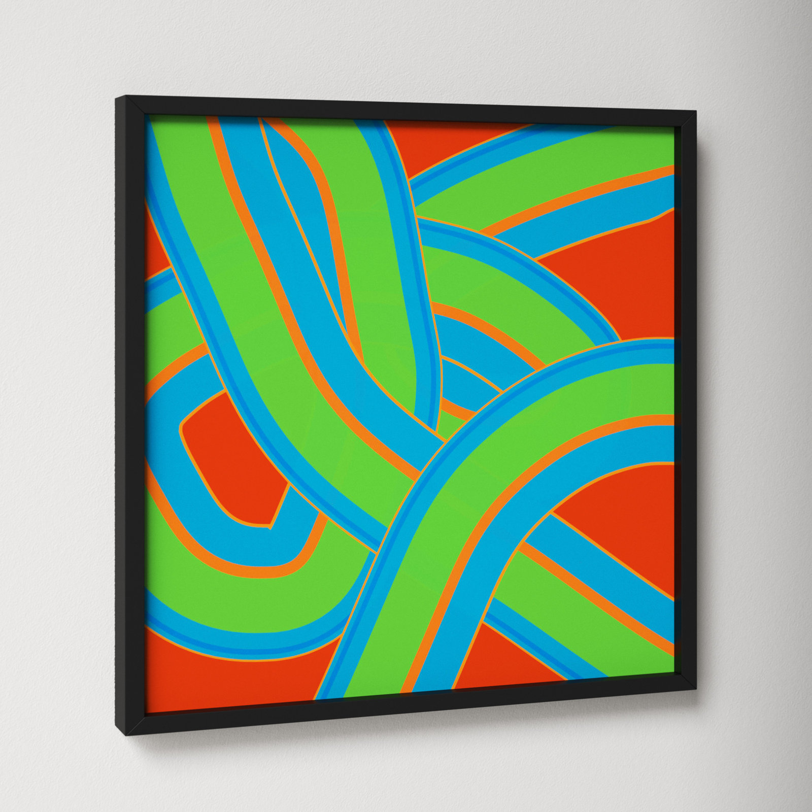 Twist Series I "Twisted Love" Print, 16" H x 16" W x 1.25" D, Black