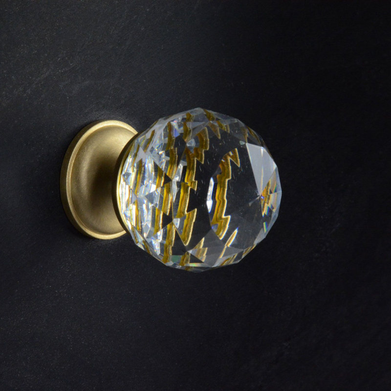Brilliance 1 1/8 Diameter Round Knob, Satin Brass