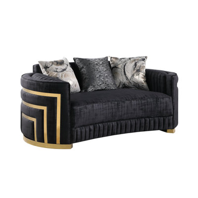 Minerva Black 3-Piece Living Room Set