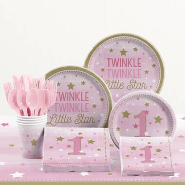 One Little Star Girl Birthday Party Supplies Kit
